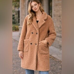 Women's Wild Fable Tan Teddy Coat